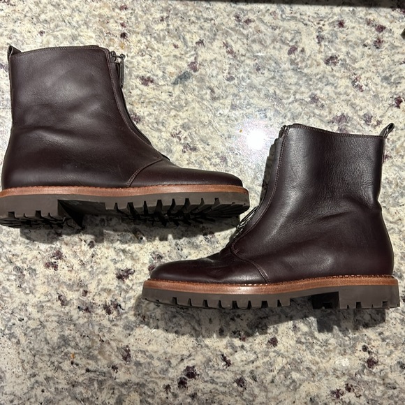 Vince Cabria Water Resistant Leather Zip Front Boot - Picture 3 of 7